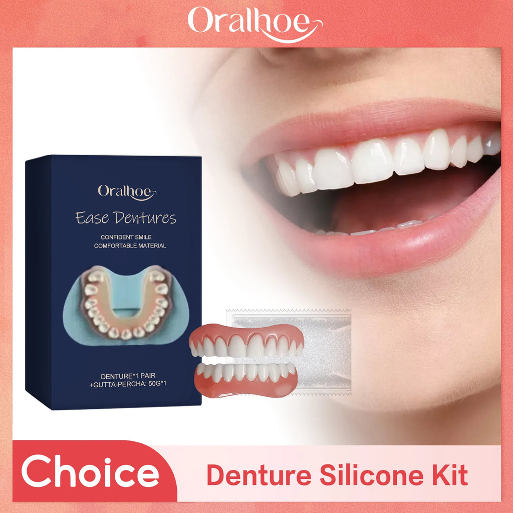 Snap On Veneers Denture Temporary Orthodontic Brace False Teeth Instant Confident Smile Soft Comfortable Dentures Kit For Adult Oasis Select