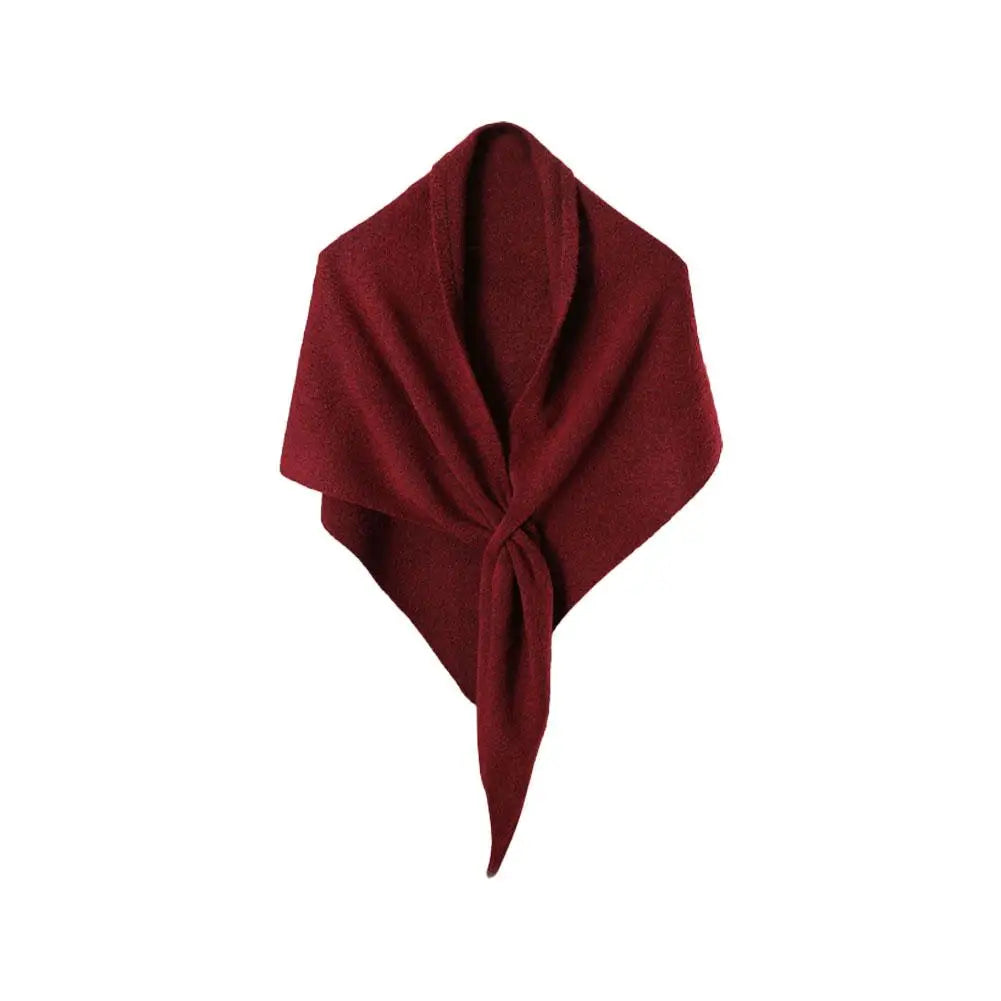 Women's Knitted Triangle Scarf – Soft Wool Blend Shawl Wrap