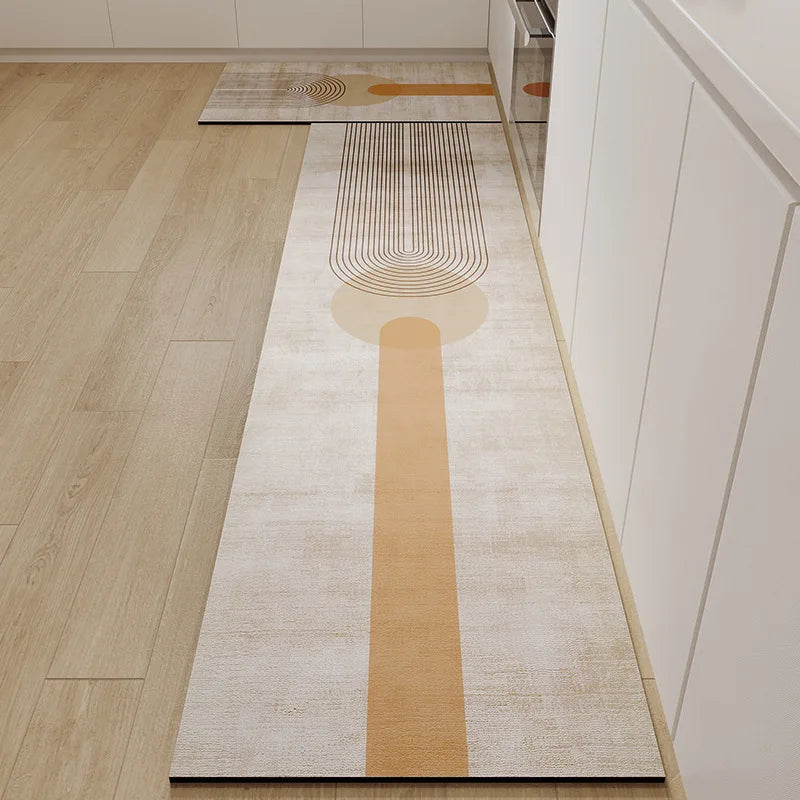 Minimalist geometric diatomaceous earth mat for household anti slip foot mat, water absorption and anti drop kitchen mat Oasis Select 01 50X80cm