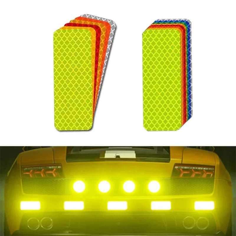 10/20/30pcs Reflective Strips Night Safety Warning Bicycle Motorcycle Stickers Motorbike Helemet Side Panels Decals Decoration Oasis Select