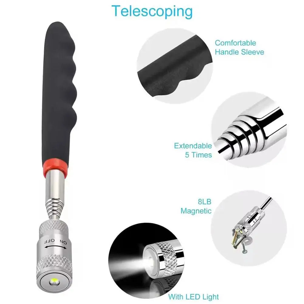 Telescopic Magnetic Pen Handy Tool Magnet Capacity for Picking Up Nut Bolt Adjustable Pickup Rod Stick Oasis Select