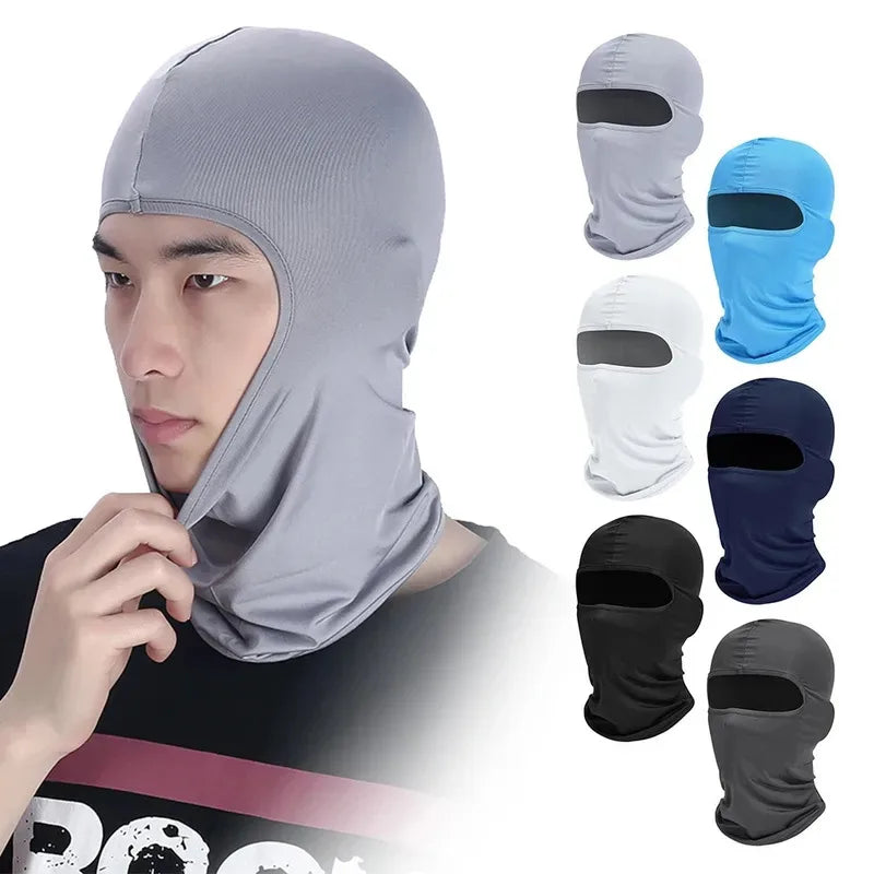 1/2pcs Men's Cycling Cap Balaclava Full Face Ski Mask Hood Hiking Camping Hunting Tactical Airsoft Cap Bike Hats Neck Gaiter Oasis Select
