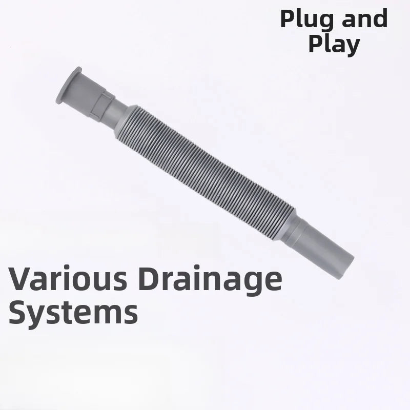 Extendable Sink Drain Hose Washbasin Drain Hose Pipe Standard Head 80-90cm Flexible Plastic Pipe Bathroom Kitchen Accessories Oasis Select