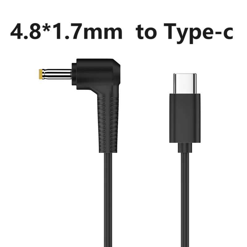DP 65W 9V 12V 15V 20V USB C Type C to DC Power Adapter Cable Type C to 3.5*1.35mm Dc line Converter for Router Mini Fan Speaker Oasis Select 4.8-1.7mm 15V