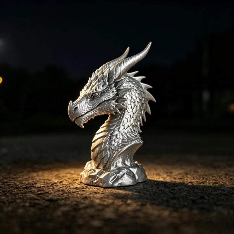 Fantasy Dragon Head Bust Statues 3D Printed Medieval Dragon Sculptures Mini Figurines Bookshelf Office Desktop Gothic Home Decor Oasis Select