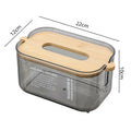 Nordic Minimalist Transparent Tissue Box with Bamboo Lid