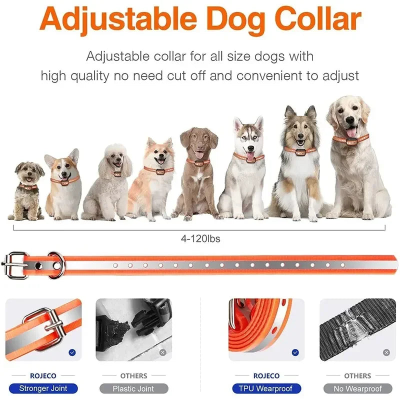 Pet Training Collar Dog Bark Control Stop Shock Collar Rechargeable Waterproof Electric Shock 1000m Remote Dog Training Tools Oasis Select