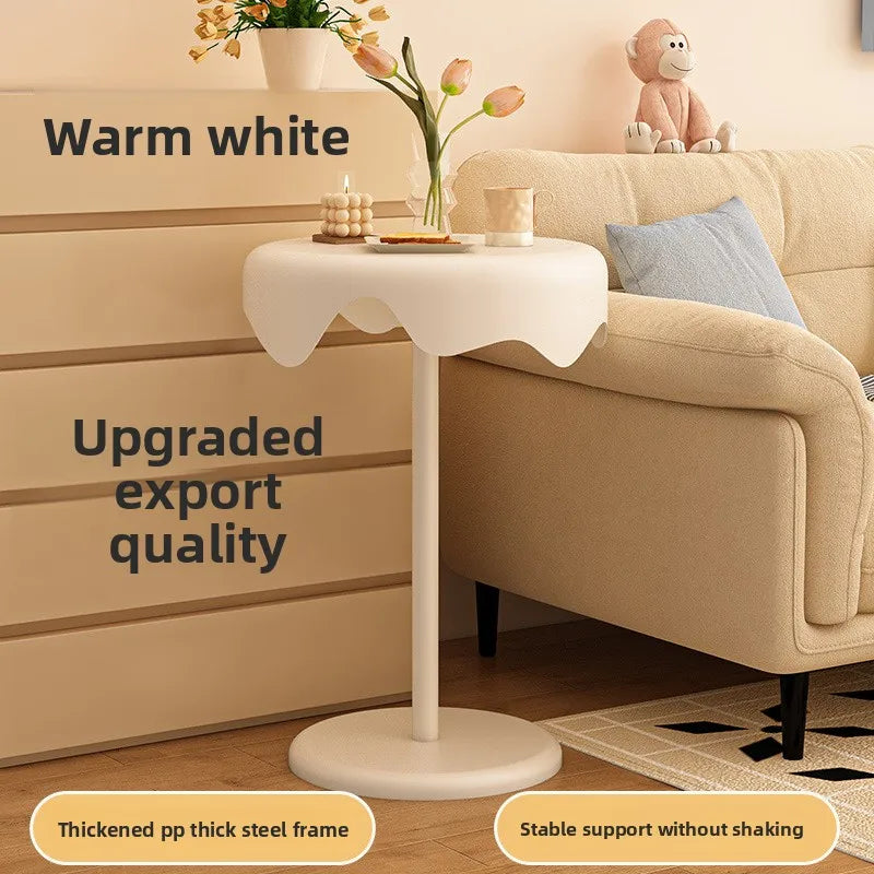 Multi-functional Small coffee table living room cream wind sofa edge table removable bedroom bedside table small round table Oasis Select SJ-B-P-BAI