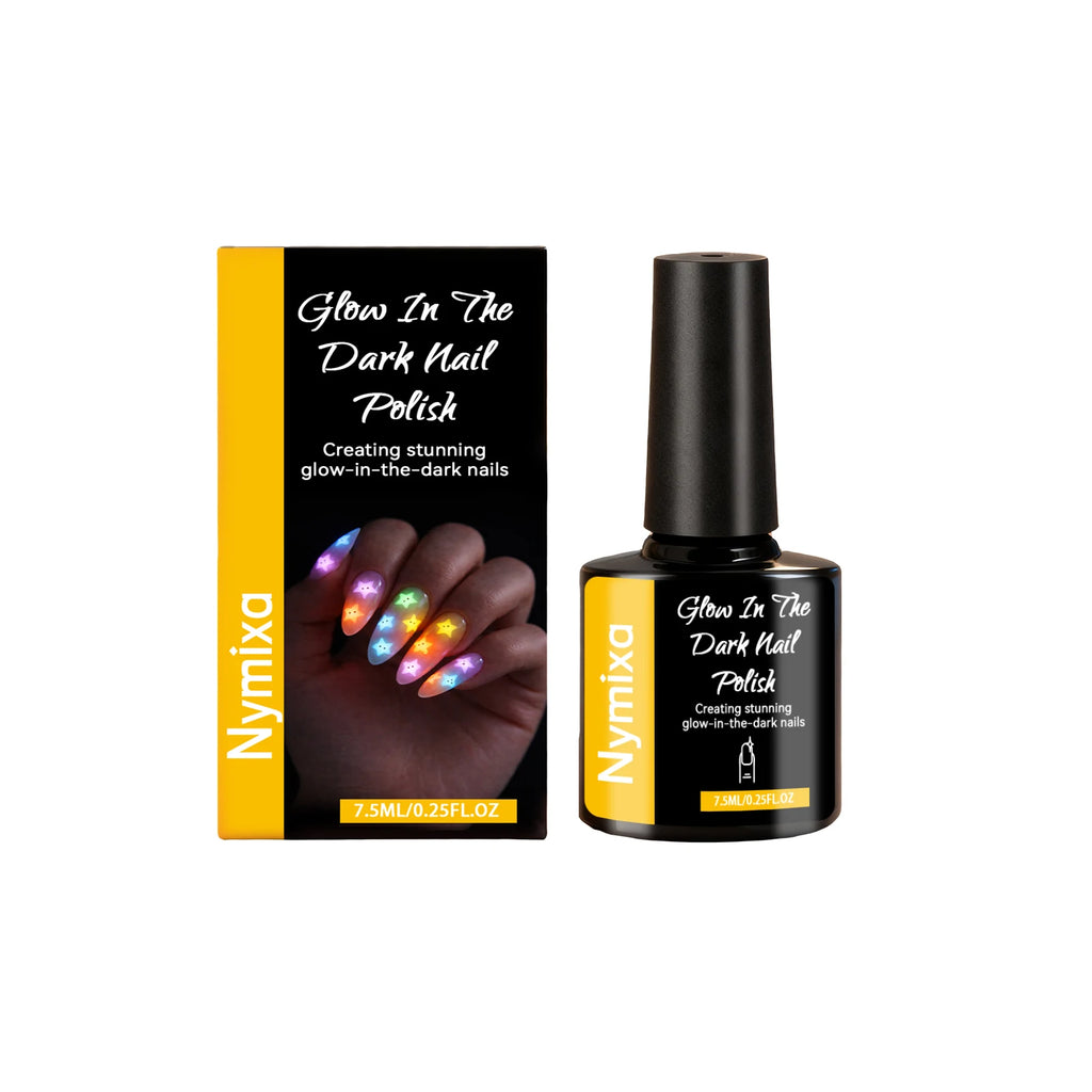 Nymixa Glow in the Dark Neon Nail Polish Set – 5 Fluorescent Colors Nail Polish Set Oasis Select Sunshine Yellow