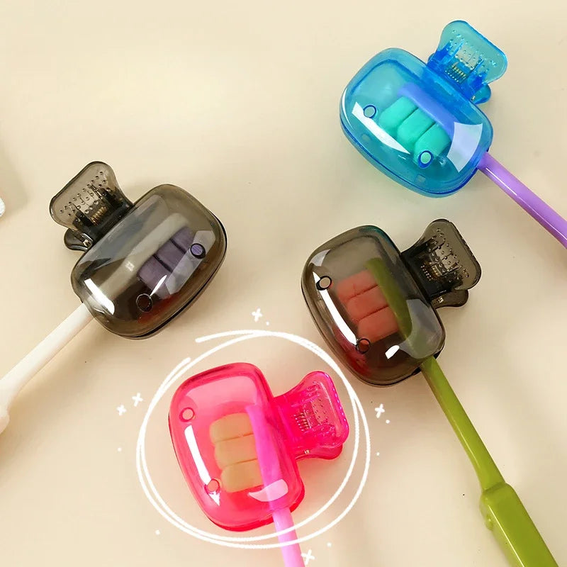 Travel Toothbrush Head Covers Toothbrush Protector Cap Brush Pod Case Protective Portable Plastic Clip For Household Travel Oasis Select