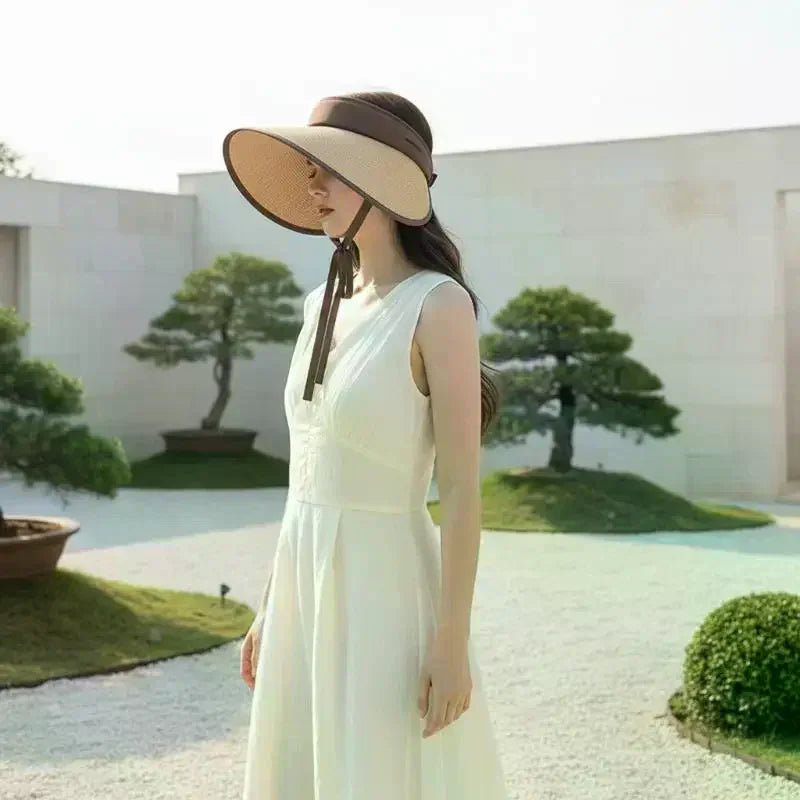 Foldable Sun Visor Hat Women gorros para el sol de mujer sombrero gorra Summer Anti-UV Travel Headwear 차단/모자햇빛가리개 Oasis Select