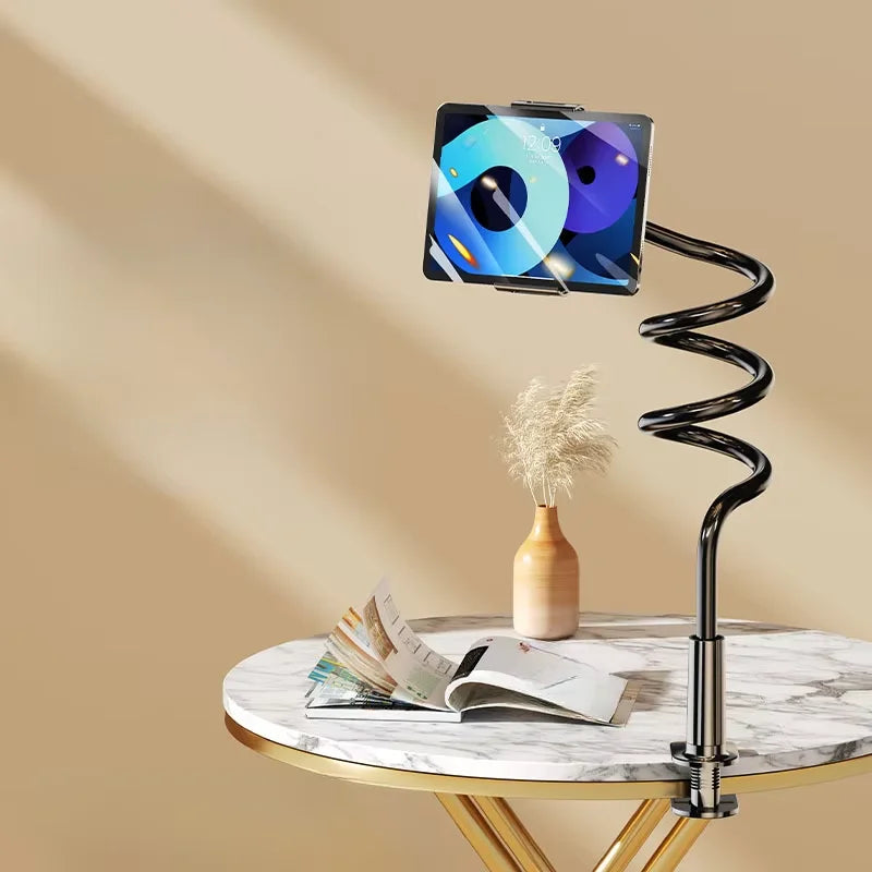 1pc 360° Rotating Phone Tablet Stand, Spiral Base Lazy Holder for Bedhead,Bedhead Phone Tablet Stand, Bed Lazy Stand,Spiral Base Oasis Select black