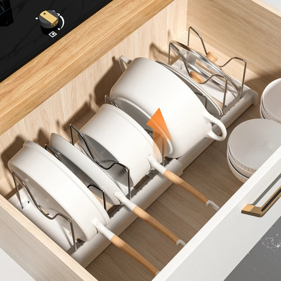 Kitchen utensil artifact pot storage rack Foldable kitchen utensil storage rack Kitchen pot lid storage rack Oasis Select