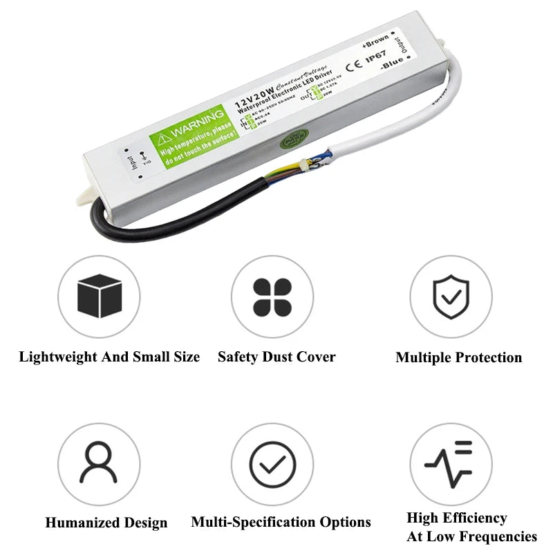 12V 24V Power Supply IP67 Waterproof AC 220V TO DC 12V 24V Switching Power Supplies 10W 15W 20W 24W 30W 36W 45W 50W Power Supply Oasis Select