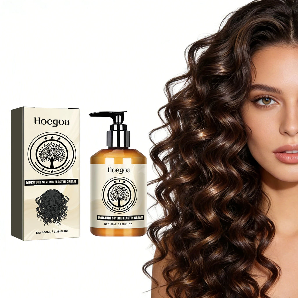 HOEGOA Elastin Curl Cream – Volume, Moisture & Frizz Control Curl Styling Cream Oasis Select
