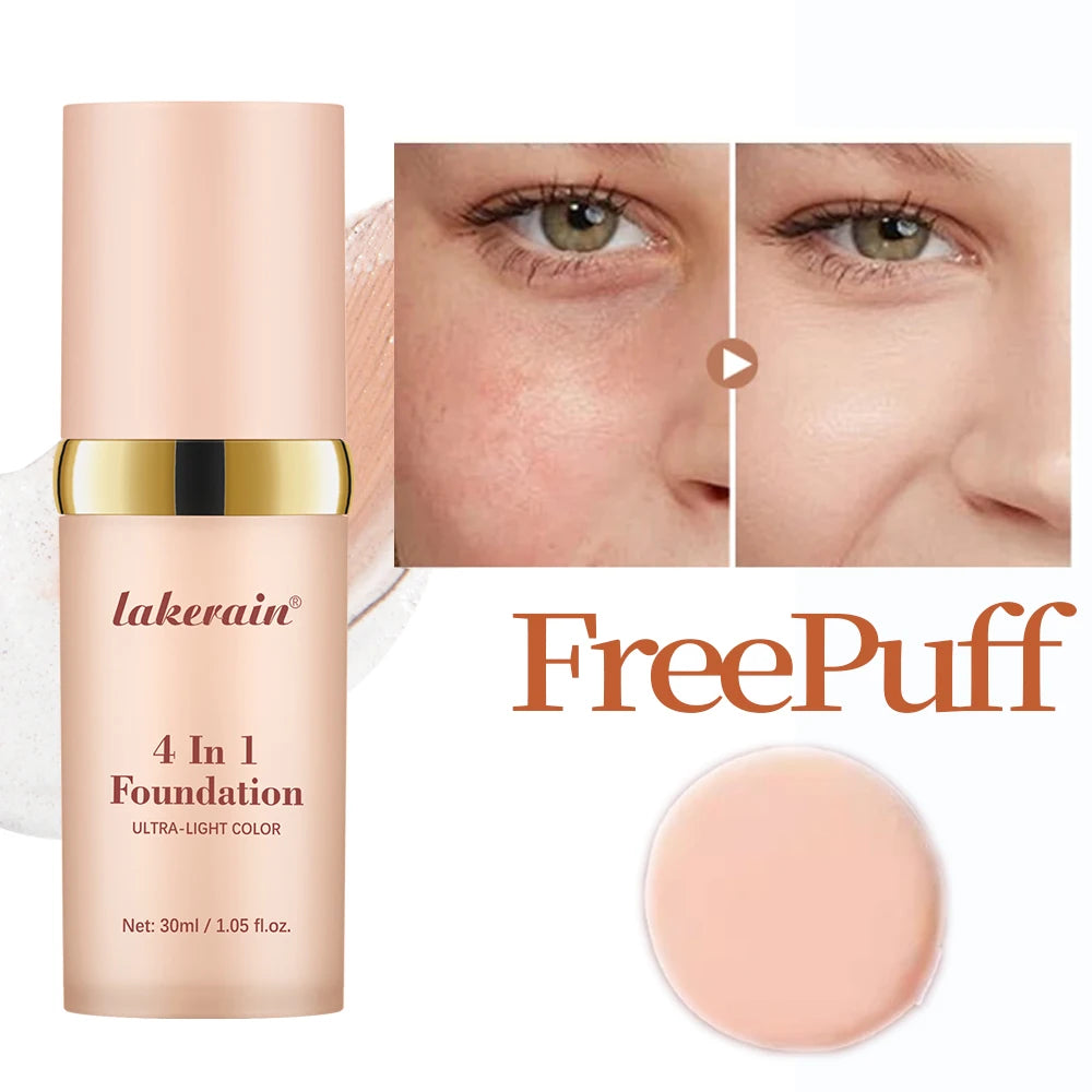 Lakerain 4-in-1 Color-Changing Foundation SPF30 | All Skin Types Liquid Foundation Oasis Select