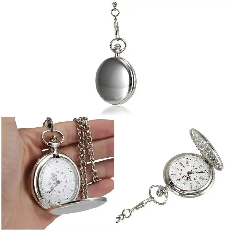 Vintage Quartz Pocket Watch with Chain | Personalized Gift
