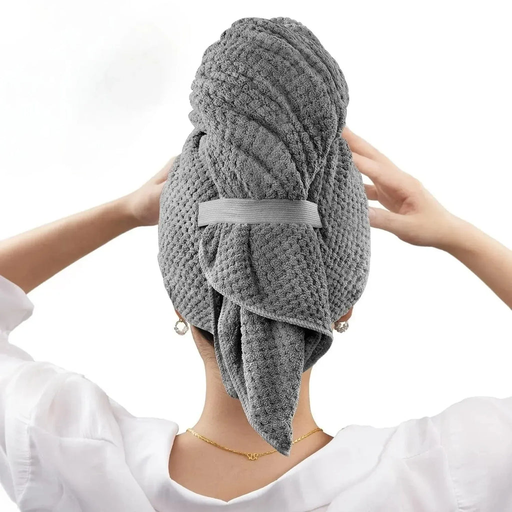 Extra Large Microfiber Hair Towel Wrap with Elastic Band Microfiber Hair Towel Oasis Select
