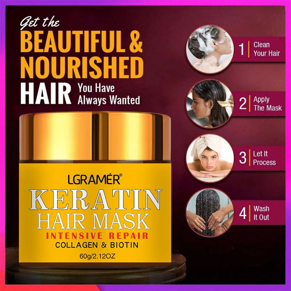 Hair Repairs Hair Mask Biotin Collagen Keratin Treatment Hairs Conditioner Hair Essential Oil Nourishing for Dry Damaged Oasis Select