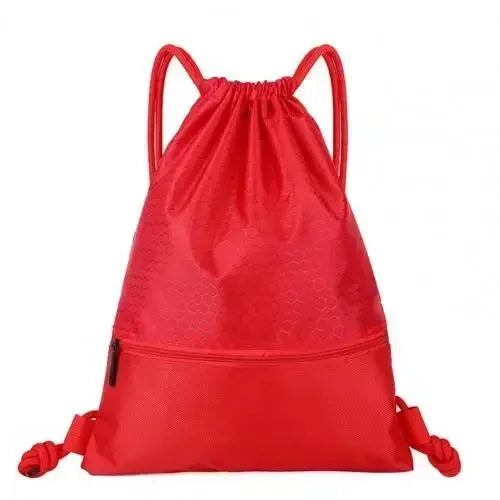 Sport 5 Color Drawstring Pocket Simple Backpack Men's and Women's Fitness Backpack Lightweight Basketball Bag Oxford Zipper Bags Oasis Select Red