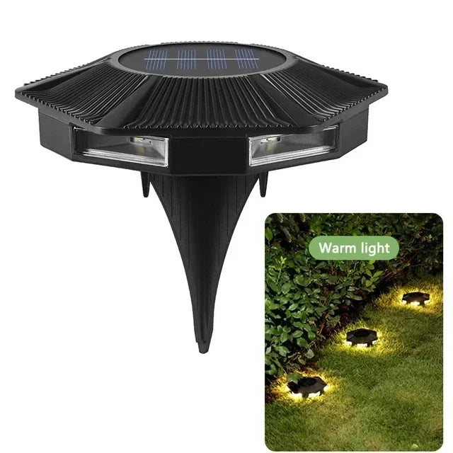 7LED Solar Lawn Light Outdoor IP65 Waterproof Spotlight Brightness Adjustable Lamp for Garden Backyard Driveway Patio Decor Lamp Oasis Select Warm light-B
