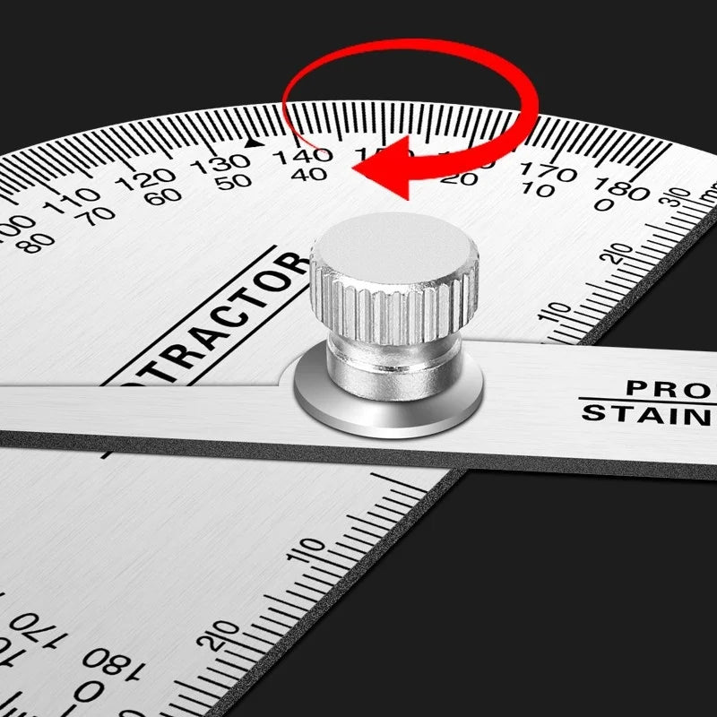 JUSTINLAU 1PC Angle Ruler Measuring Protractor Ruler Metal Detector 180 Stainless Steel Woodworking Wooden Measuring Tool Oasis Select