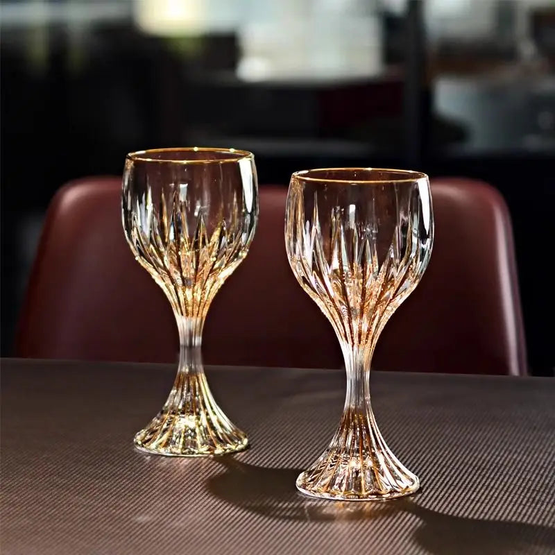 European high-end gold unleaded glass wine glass household thickened hand-made crystal glass goblets wine glasses Oasis Select