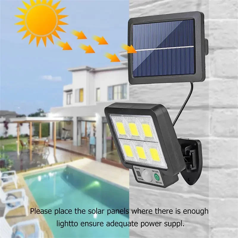 Solar Motion Sensor Wall Light 1000LM LED 3 Modes IP65