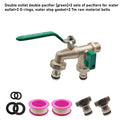 Valve Faucet Industrial Home Brass Water Tap Single/Double Irrigation Zinc Alloy Garden Bibcocks Lever Handle Taps 90 Degree Oasis Select Double pacifier