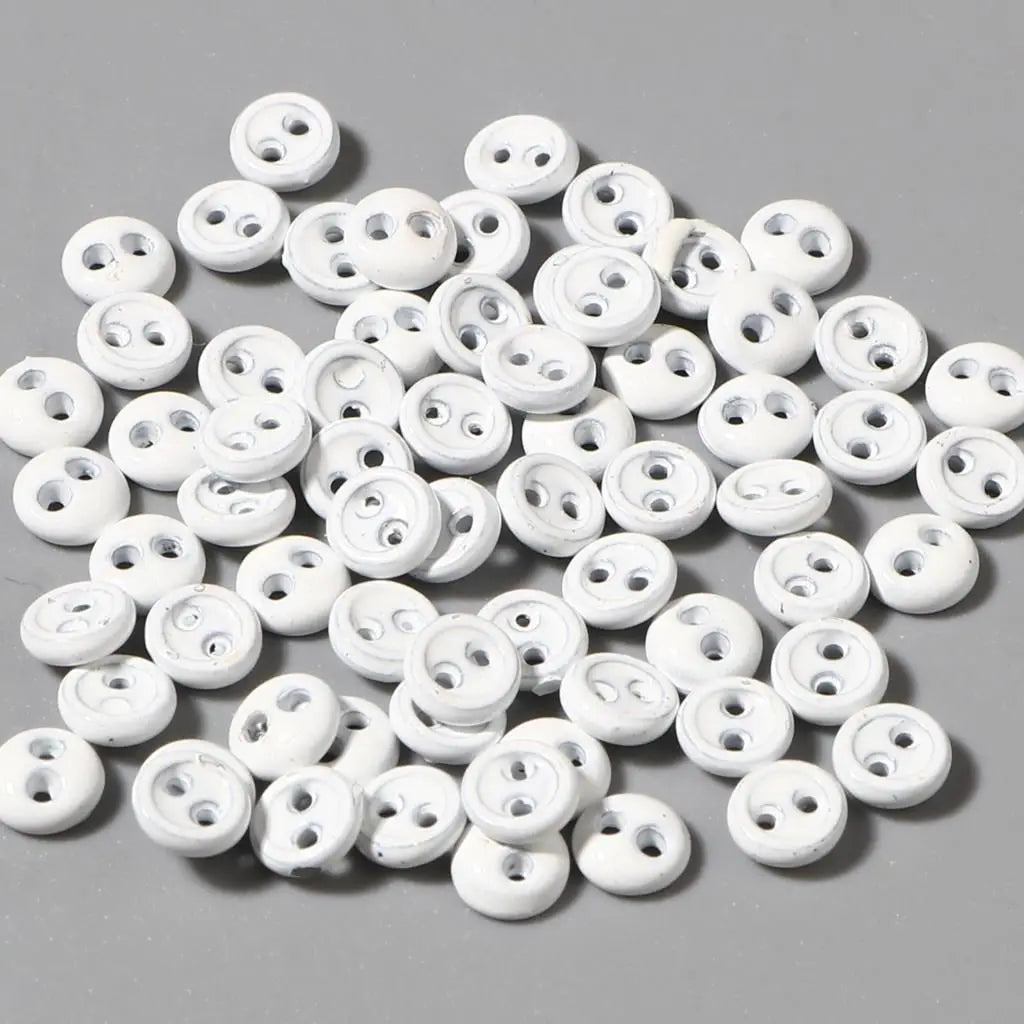 50pcs Mini Round Sewing Buttons 3/4/5mm – 2-Hole DIY Craft Sewing Buttons Oasis Select white-3mm