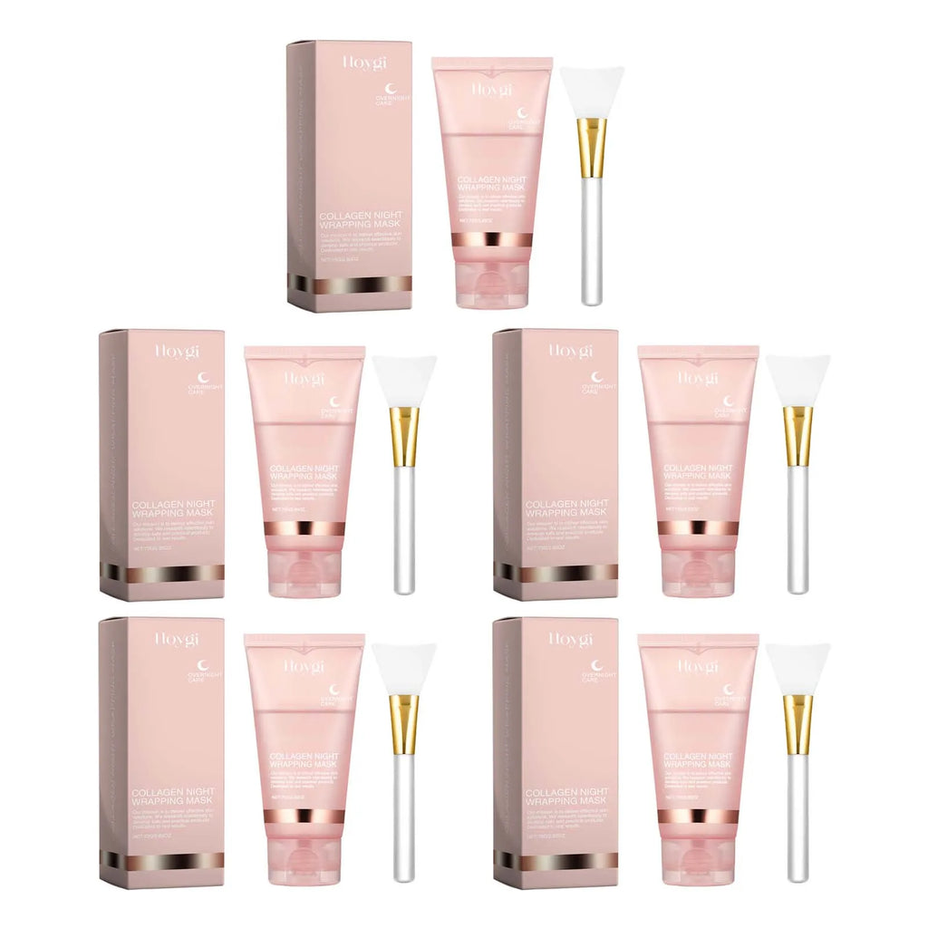 Deep Collagen Mask Peel Off Mask Anti Wrinkle Lifting Face Skin Care Masks Bio Pack Night Wrapping Woman Overnight Skin Hydrates Oasis Select 5 Sets