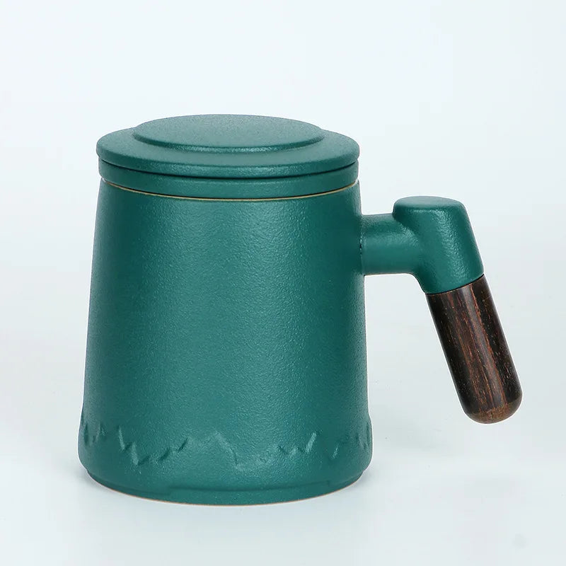 Ceramic Cup Tea Separation Cup Drinking Water Mug with Filter Office Cup Hand-held Gift Cup Gift Cup Oasis Select