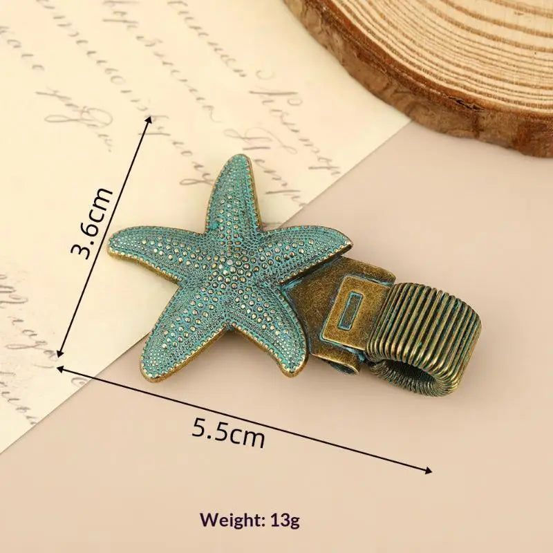 Retro Sea Turtle Metal Pen Clip Spring Loaded Durable Pen Holder for Notebook Diary Hiking Travel Journal Accessory Oasis Select B