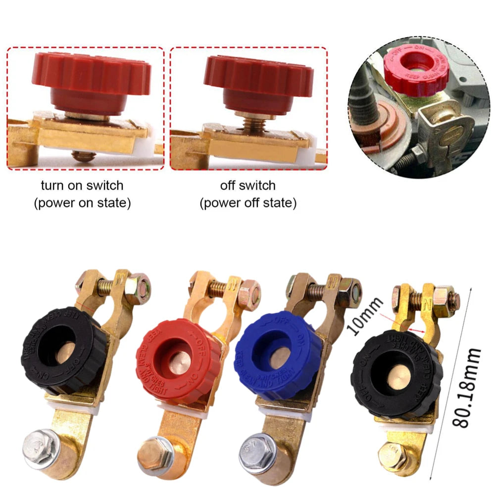 Quick Release Battery Isolator Switch Universal Power-off Terminal Switch Heavy Duty Cut Off Protector for Car Motorcycle Truck Oasis Select