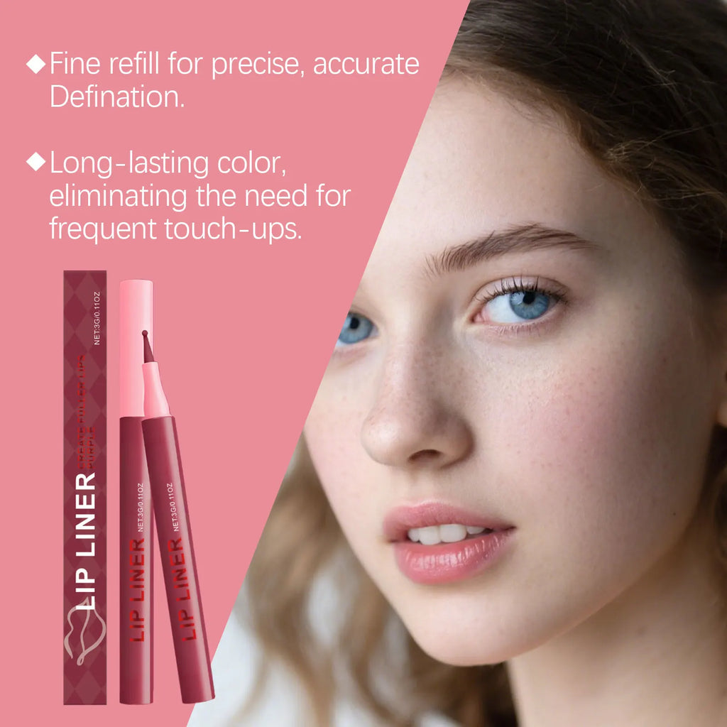 Waterproof Matte Lip Liner Pencil Long Lasting Smudge-Proof Highly Pigmented Lip Liner Moisturising Contouring Makeup 6 Colors Oasis Select
