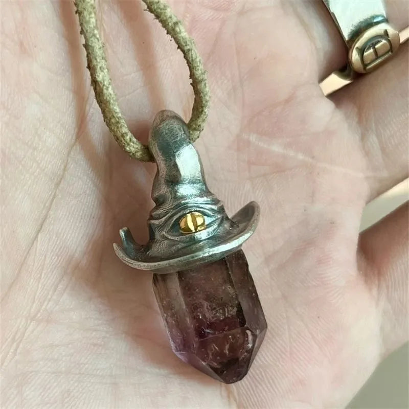 Halloween Crystal Pendant Necklace Single Eye Design Gothic Daily Wear Jewelry Retro Fantasy Charm Accessory For Men Women Oasis Select