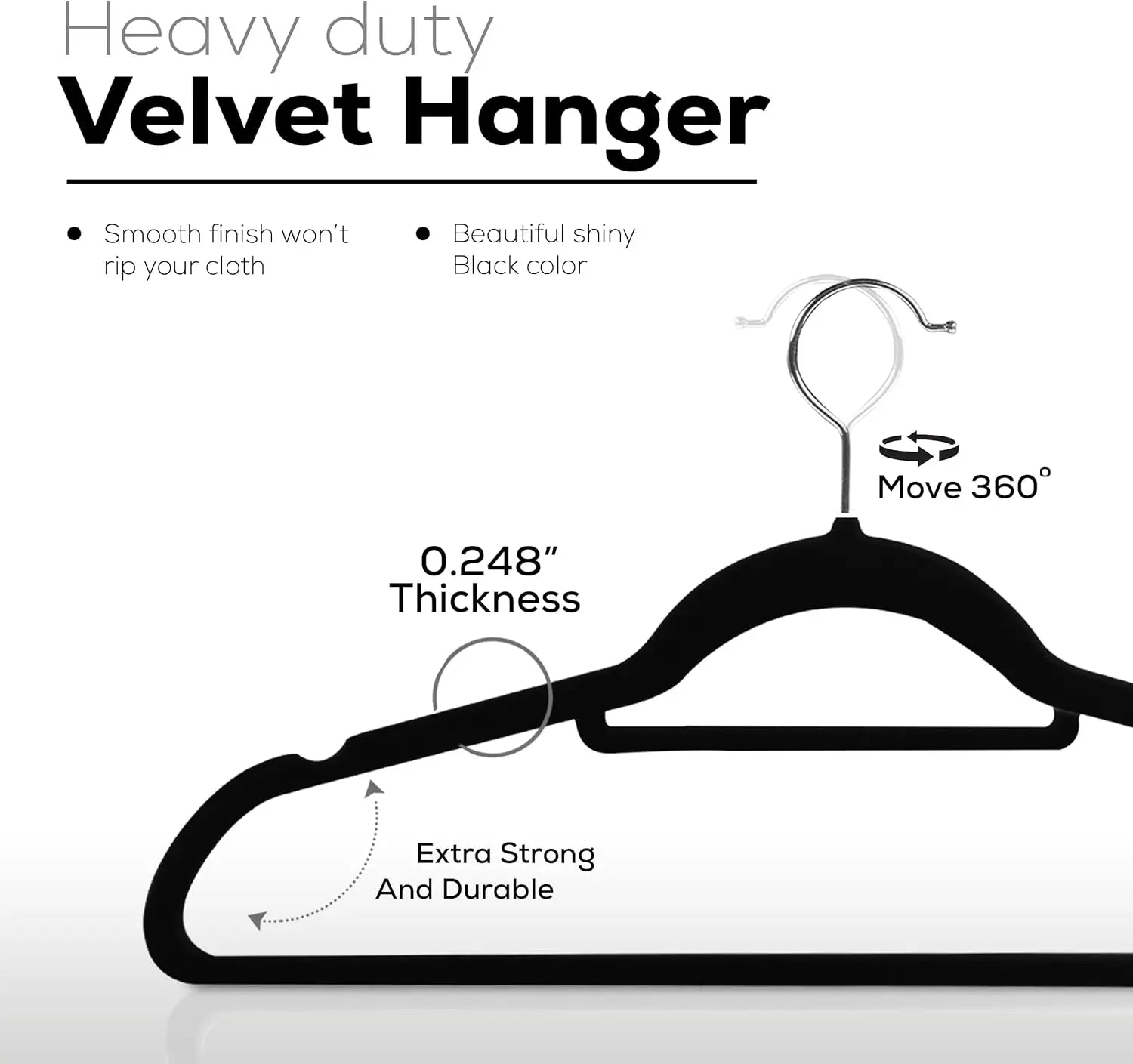 50pcs Velvet Hangers Non-Slip Slim, with Tie Bar&360° Swivel Hook,Heavy Duty Space Saving Coat Clothes Hangers Clothes Organizer Oasis Select