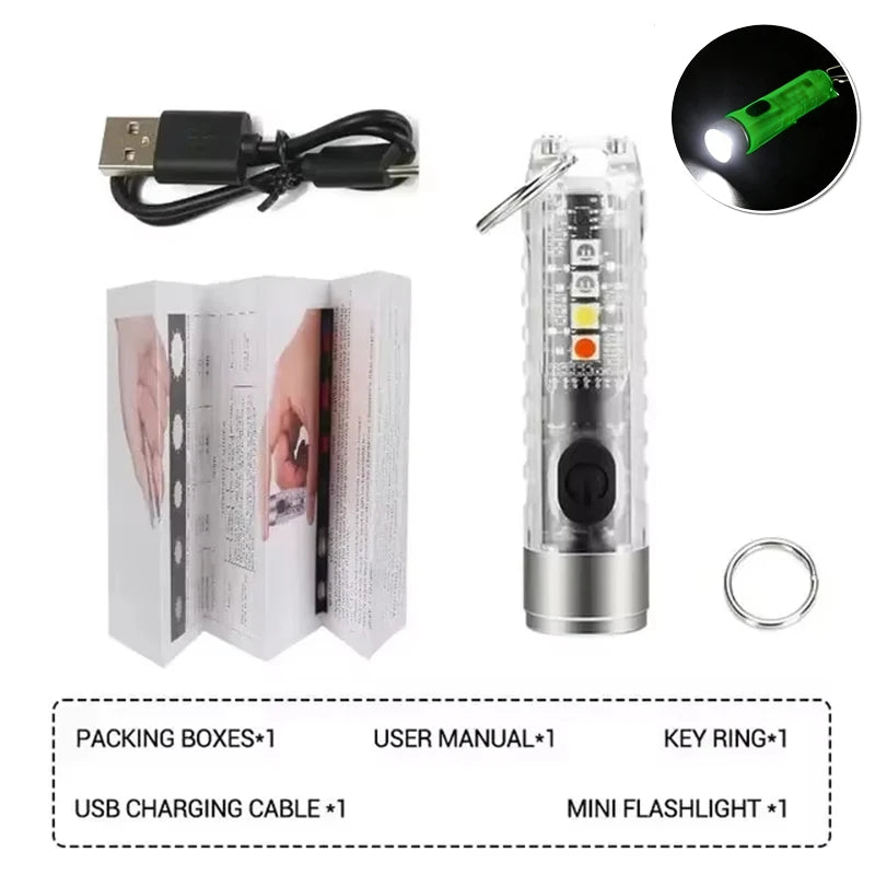 ZHIYU S11 Mini Keychain Flashlight – 400LM, USB-C, Magnetic