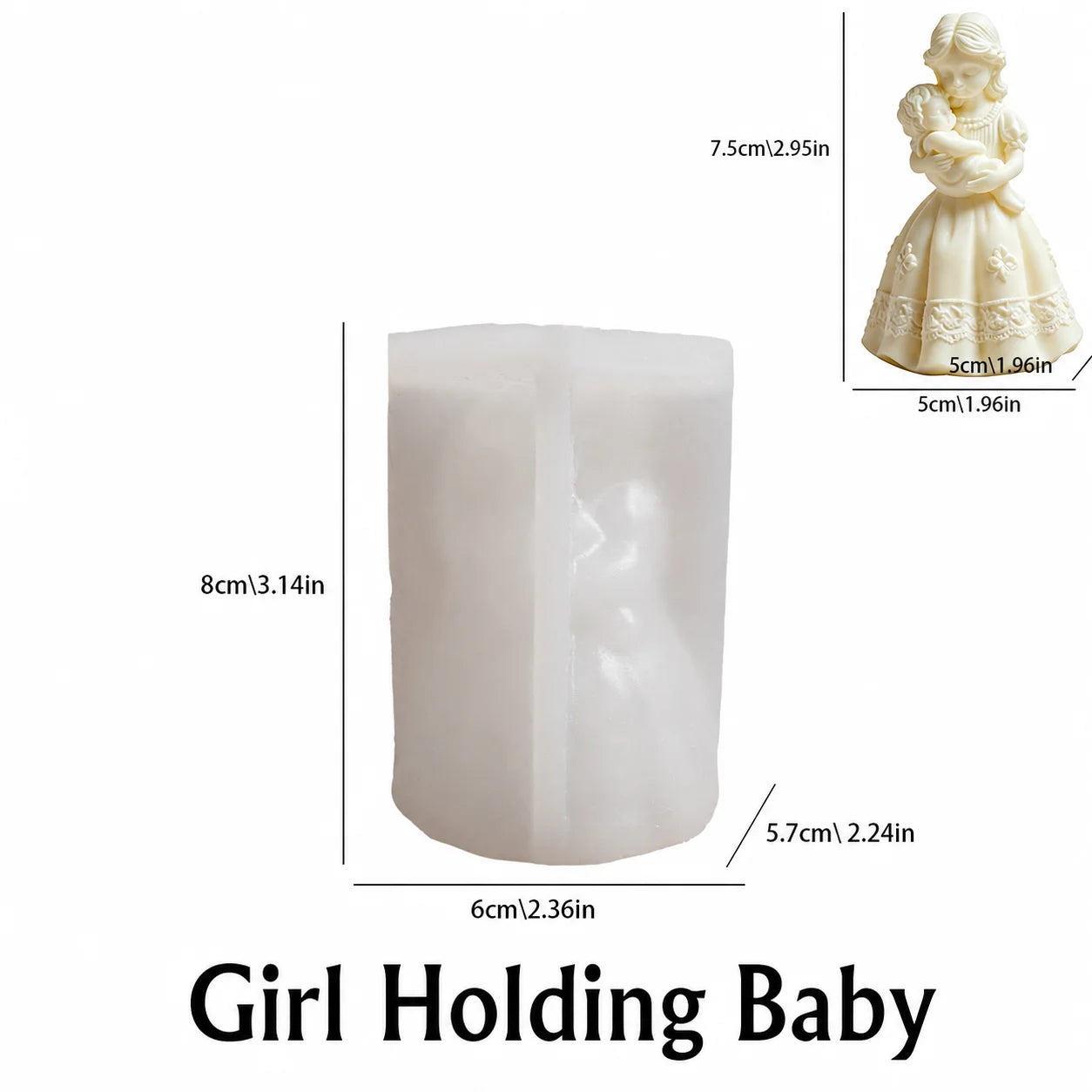 3D Mother & Baby Silicone Mold for Candle Soap Plaster Crafts