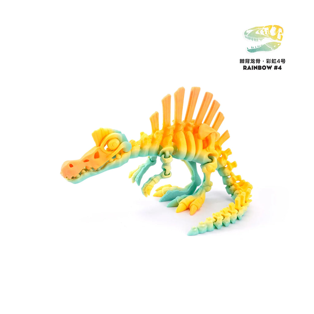 3D Printed Dinosaur Movable Echinosaurus Figurine Dragons Bone Model Desktop Craft Ornament Creative Novelty Gifts for Kids Oasis Select Random Color 9 13.5CM