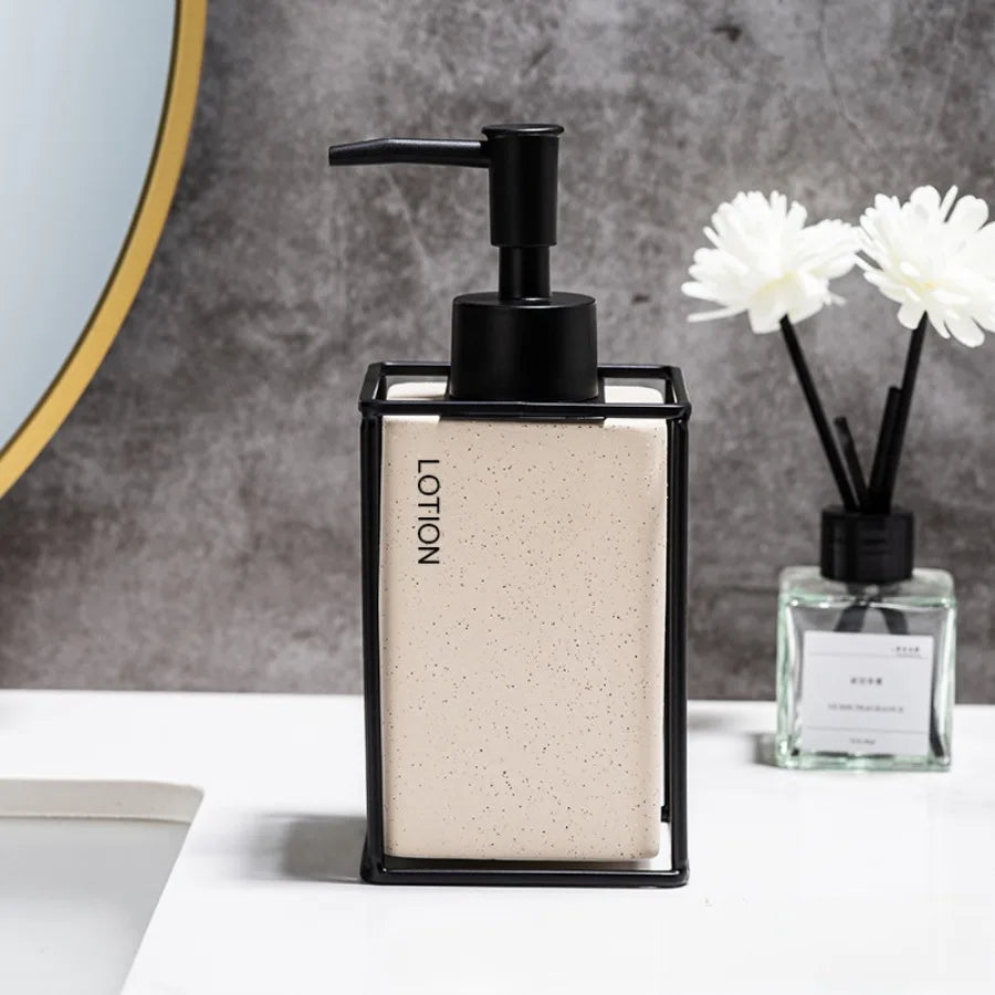 330ml Bathroom Soap 2pcs Ceramics Dispensers Refillable Holder Portable Travel Dispenser Liquid Soap Dispenser Bath Pump Bottle Oasis Select