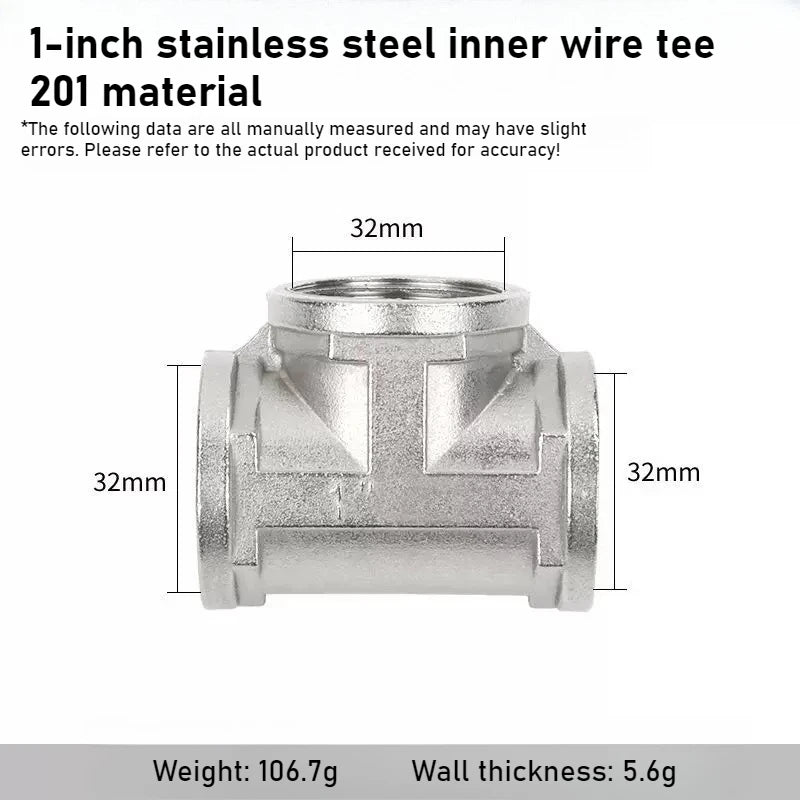 Stainless Steel G1/2 3 Way T-Adapter Bathroom Shower Faucet Water Splitter Toilet Shower Valve Spray Nozzle Converter Oasis Select 1 inch in in in 1pcs