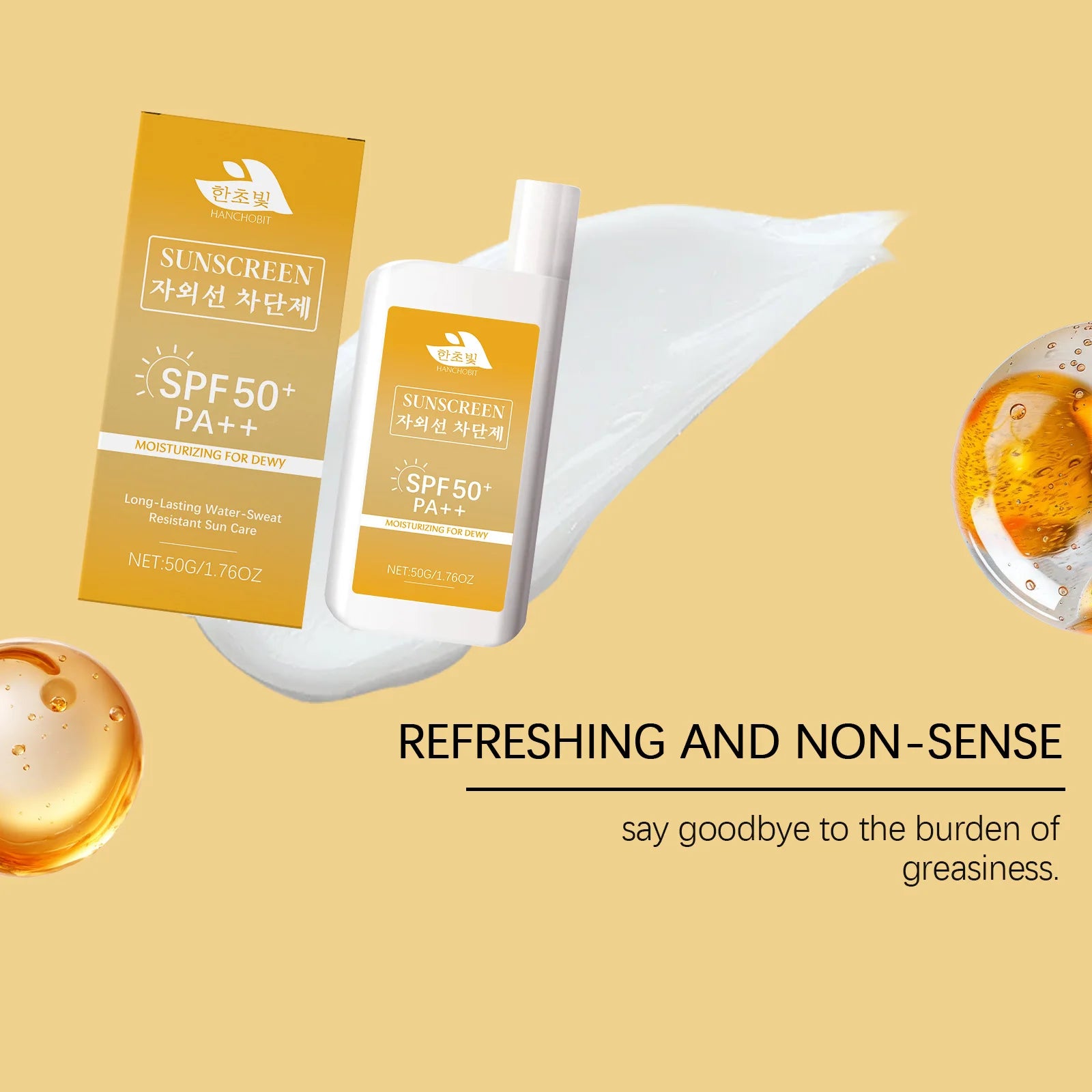 Lightweight Hydrating Sunscreen SPF 50++ Long Lasting UV Protection Fast Absorb No Sticky Oil Control Refreshing Sunblock Lotion Oasis Select
