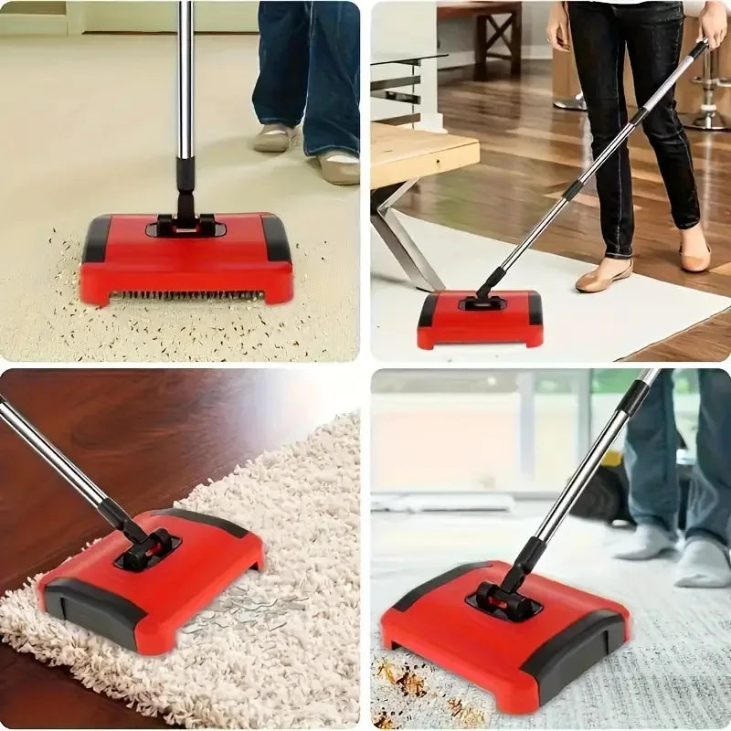 Hand Push Carpet Floor Sweeper – Pet Hair & Dust Cleaner