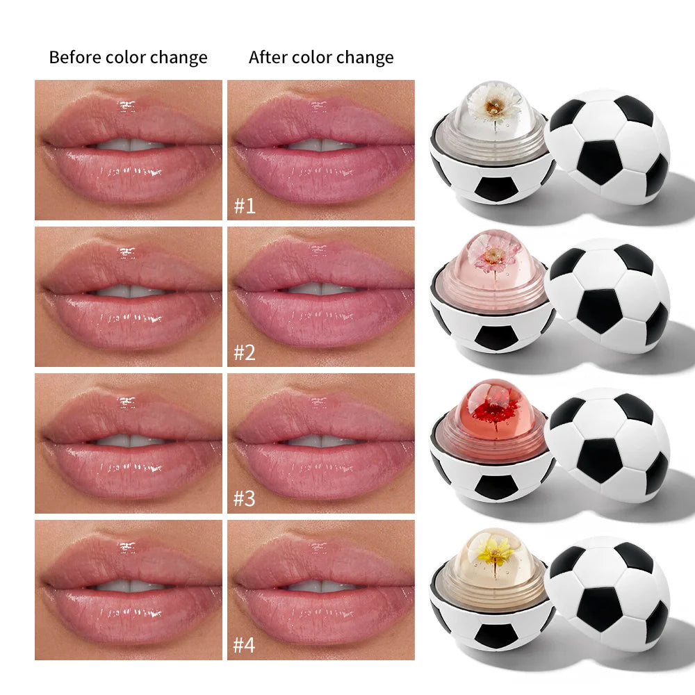 Kick & Glow Soccer Lip Balm Lasting Hydrating Reduce Lip Lines Color Changing Moisturizing Glossy & Plump Lip Care Oasis Select