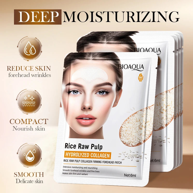 BIOAQUA White Rice Forehead Patches – Anti-Wrinkle Gel Mask 5pk Forehead Gel Mask Oasis Select