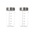 2Pcs 100-500ml Glass Storage Cup Portable Seal Thickening High Borosilicate Thermostability Liquid Storage Cup Scale Sealed Jar Oasis Select 300ml-2pcs