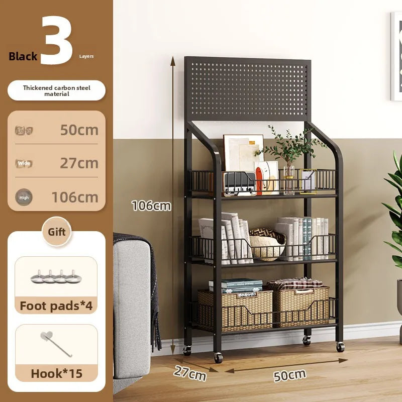 Multi-layer removable supermarket snack shelves cart convenience store checkout page home storage shelves Oasis Select 3-50CM black