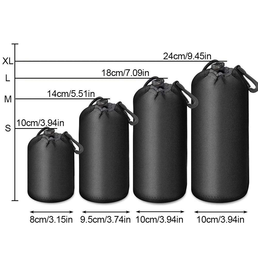 Camera Lens Pouch Bag Neoprene Waterproof Soft Video Camera Lens Pouch Bag Case For Canon Sony for Most Digital SLR Camera Oasis Select