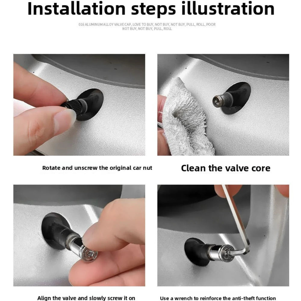 Tire valve stem cap - Universal anti-theft tire valve cap - Aluminum alloy cap - Wheel cap - Suitable for car caps Oasis Select